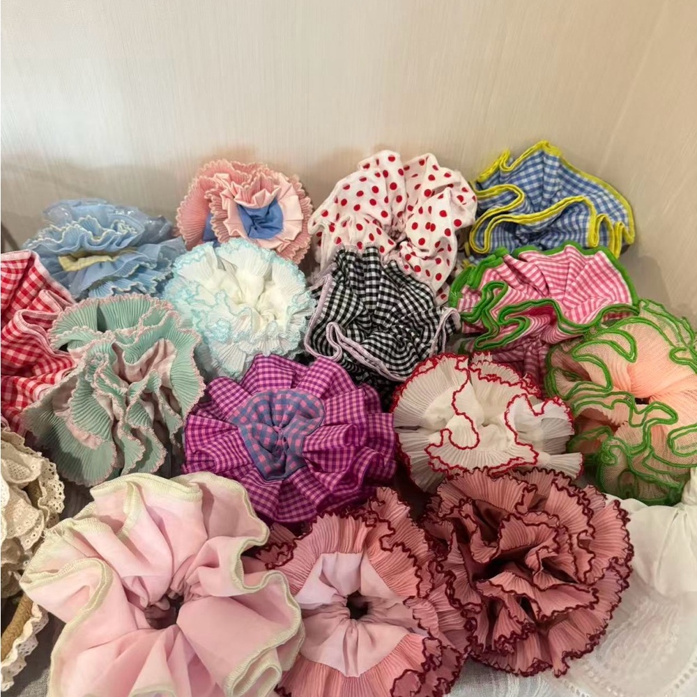Colorful Ruffled Hair Scrunchies - Picture 2 of 3
